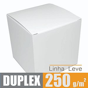 Caixinha padrão 8x8x8 cm em duplex branco 250g - 25 unidades