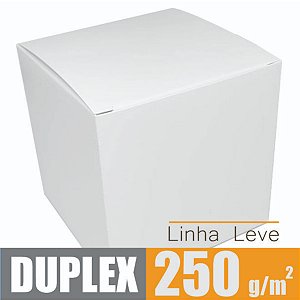 Caixinha padrão 9x9xx9 cm em duplex branco 250g - 25 unidades