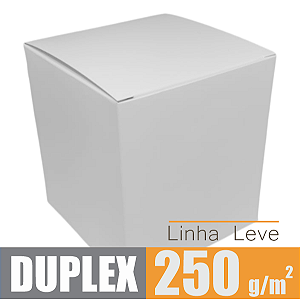 Caixinha padrão 9x9xx10 cm em duplex branco 250g - 25 unidades