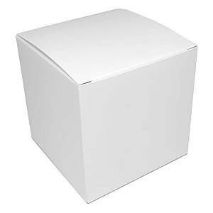 Caixinha padrão 8x8x8 cm em duplex branco 300g - 25 unidades
