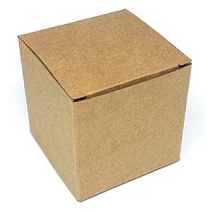 Caixinha padrão 5x5x5 cm em kraft natural 300g - 25 unidades