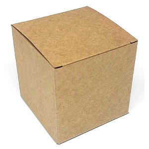 Caixinha padrão 6x6x6 cm em kraft natural 300g - 25 unidades