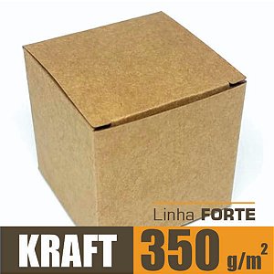 Caixinha padrão 5x5x5 cm em kraft natural 350g - 25 unidades