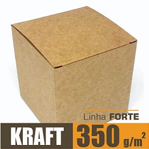 Caixinha padrão 6x6x6 cm em kraft natural 350g - 25 unidades