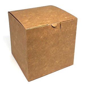 Caixinha 9x9x9 cm em duplex kraft/branco 276g - 4 unidades