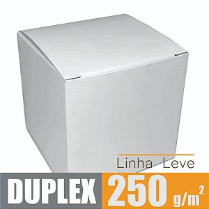 Caixinha padrão 7x7x7 cm em duplex branco 250g - 100 unidades