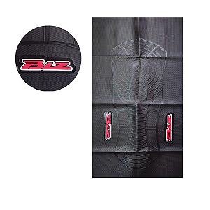 Capa de banco de moto personalizada 3D antiderrapante emborrachada - Honda Biz Logo Vermelha