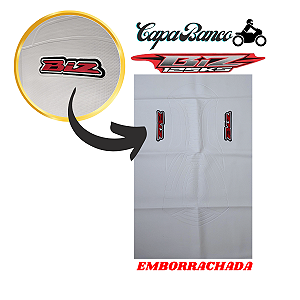 Capa de banco de moto personalizada 3D antiderrapante emborrachada - Honda Biz Branca