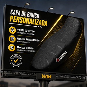 Capa Banco Emborrachada Antderrapante Yamaha Preta Kit 5 Und
