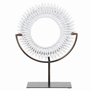 ESCULTURA DECORATIVA POLIRESINA BRANCO E PRETO