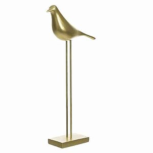 ESCULTURA PASSARO POLIRESINA DOURADO