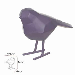 ESCULTURA POLIRESINA PASSARO BERINJELA