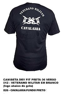 Camiseta Dry Fit Preta CAVALARIA - Tamanhos M, G e GG