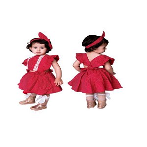 Romper Luxo Poá vermelho