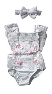 Romper luxo branco Jardim