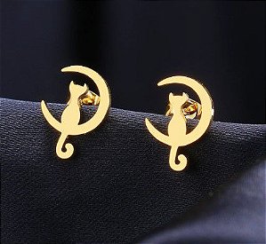 Brinco em Aço Inoxidável cor Dourada