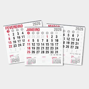 Bloco de Calendário 2026 Comercial