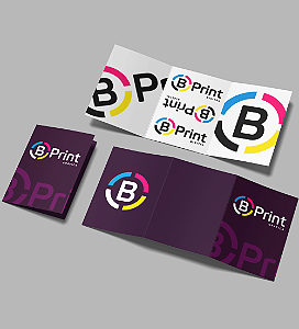 Folder com Duas Dobras Tamanho Aberto 600x300mm