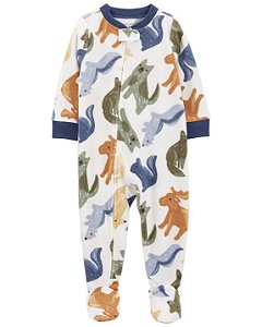 Macacão Carter's Fleece Branco Animais