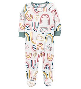 Macacão Carter's Fleece Branco Arco-íris