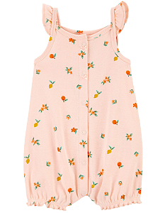 Romper Carter's  Malha Flor Rosa Claro
