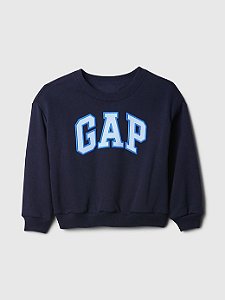 Moletom GAP Masculino Careca Azul Marinho Logo Branco/Azul
