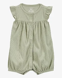 Romper Carter's Malha Canelado Verde