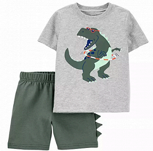 Conjunto Carter's 2 Peças Dino Óculos Verde