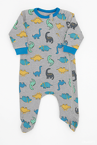 Macacão Koala Baby Malha Dinos Cinza