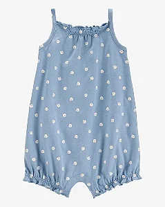 Romper Carter's Malha Regata Conchinhas Azul