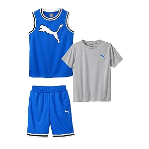 Conjunto Puma 3 peças Azul Basquete