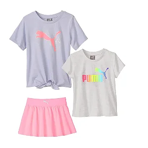 Conjunto Puma 3 peças Short Saia Pink