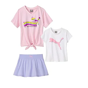 Conjunto Puma 3 peças Short Saia Lilás