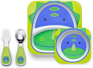Kit Alimentação Skip Hop Zoo Dino 4 peças