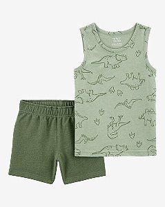 Conjunto Carter's 2 peças Regata Verde Dino