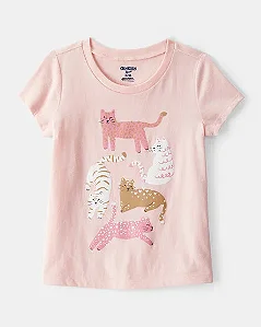 Camiseta Carter's Rosa Gatinhos