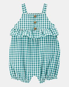 Romper Carter's Linho Xadrez Verde