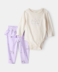 Conjunto Carter's 2 Peças Body Longo Calça Unicórnio