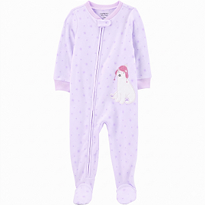 Macacão Carter's Fleece Lilás Urso Polar