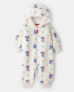 Macacão Carter's Sherpa Creme com Capuz Asteca