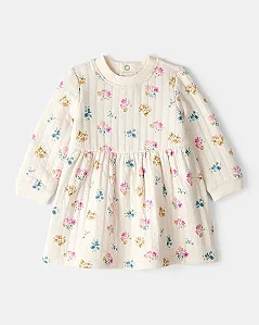 Vestido Carter's 2 Peças Moletinho Floral Bege