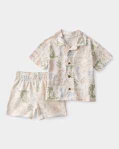 Conjunto Carter's 2 Peças Bege Ilha Botões