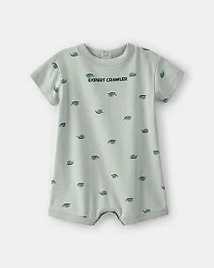 Romper Carter's Malha Verde Caracol