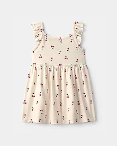Vestido Carter's Malha Off-White Cerejinha