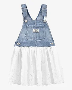 Salopete Oshkosh Jeans Saia Branca Bordada