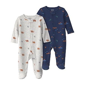 Kit Macacão Carter's 2 peças Cinza Baby Bear