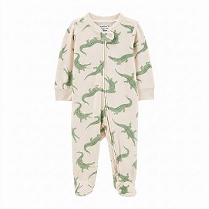 Macacão Carter's Fleece Off-White Jacaré