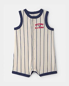 Romper Carter's Malha Azul Listras Future All-Star