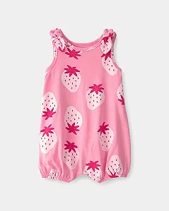 Romper Carter's Malha Rosa Moranguinhos
