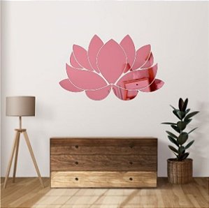 Espelho Decorativo Flor de Lótus Acrílico
